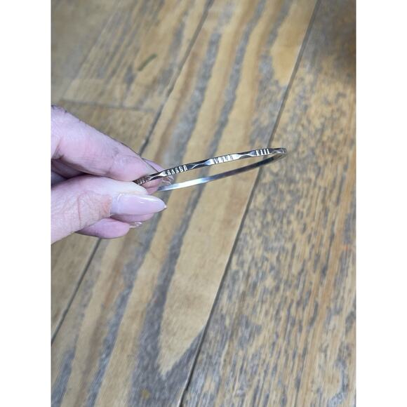 Vintage Mexico 925 Sterling Silver Stamped Bangle Minimalist Southwest Style - Picture 7 of 12